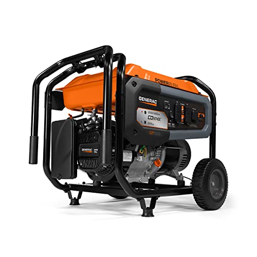 Generac 76763 GP8000E 8,000-Watt Electric-Start Gas-Powered Portable Generator - PowerRush Technology