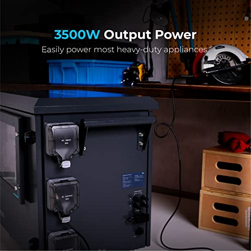 Renogy Solar Generator Portable Home Battery(LiFePO4),4.8KWh Expandable Portable Power Station,Huge 3500W AC Output
