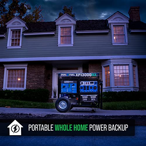DuroMax XP13000HX Dual Fuel Portable Generator - 13000 Watt Gas or Propane Powered