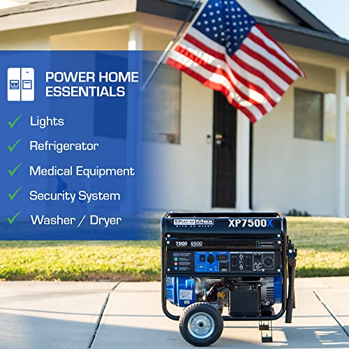 DuroMax XP7500X 7,500-Watt/6,500-Watt 274cc Electric Start Gas Powered Portable Generator w/CO Alert
