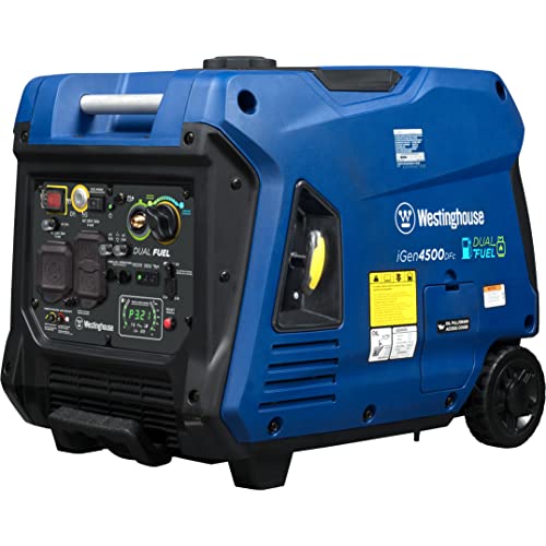 Westinghouse Outdoor Power Equipment 4500 Peak Watt Super Quiet Dual Fuel Portable Inverter Generator