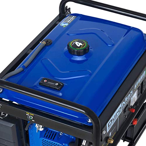 DuroMax XP5500EH Electric Start-Camping & RV Ready, All States Approved Dual Fuel Portable Generator-5500 Watt Gas or Propane Powered, Blue/Black