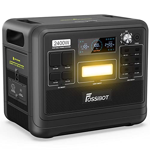 FOSSiBOT F2400 Portable Power Station, 2048Wh LiFePO4 Battery Backup/100-110V AC 2400W