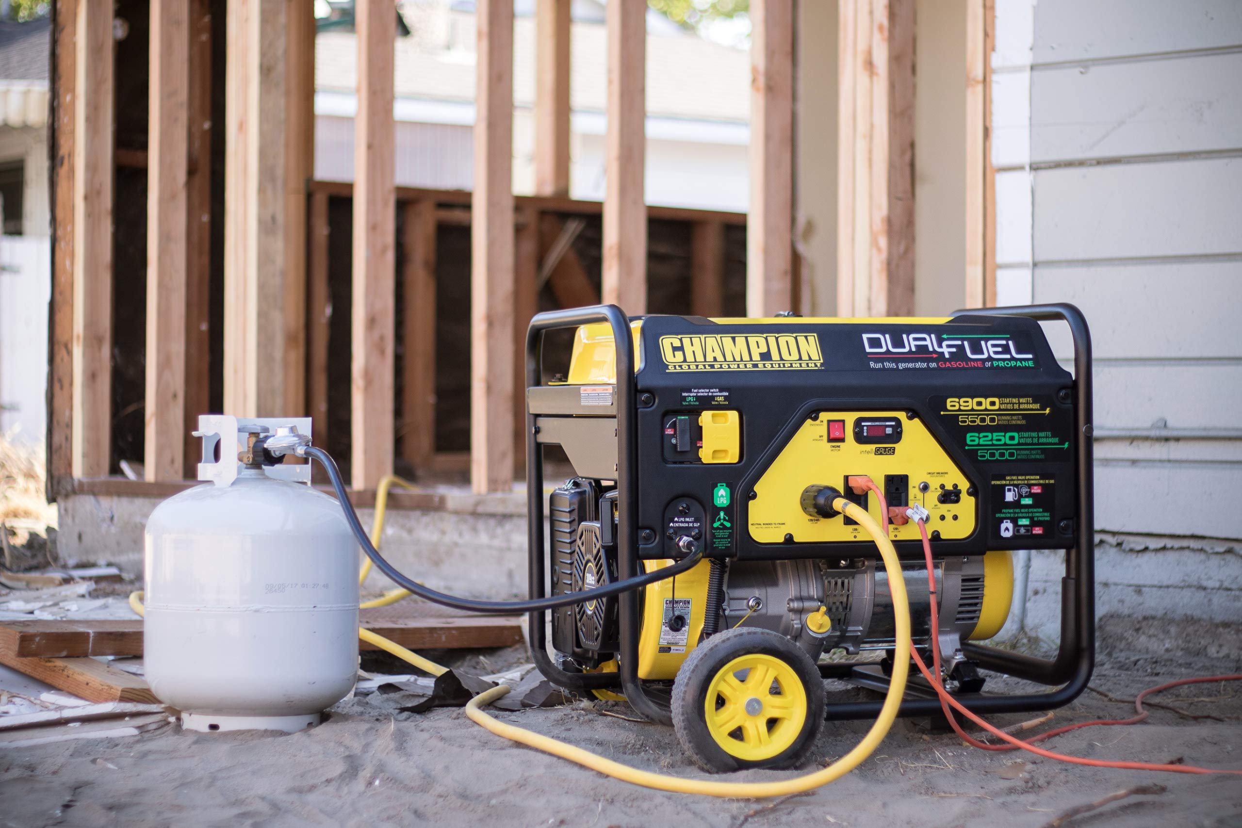 Champion Power Equipment 100231 6900/5500-Watt Dual Fuel Portable Generator with Wheel Kit