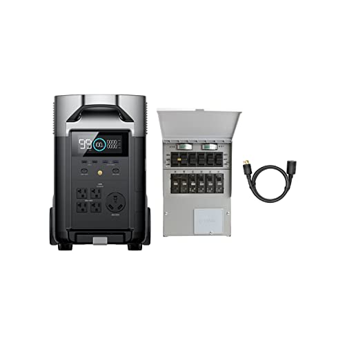 EF ECOFLOW 120V Home Battery Backup: 3600Wh Portable Power Station DELTA Pro with Transfer Switch+Adapter Cord
