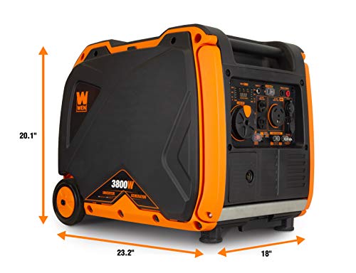 WEN 56380i Super Quiet 3800-Watt RV-Ready Portable Inverter Generator with Fuel Shut-Off and Electric Start