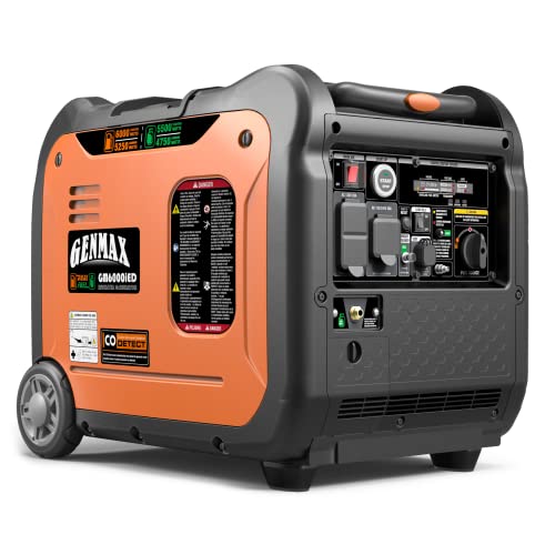 GENMAX Portable Inverter Generator, 6000W Super Quiet Gas Propane Powered Engine with Remote/Electric Start, Ultra Lightweight for Backup
