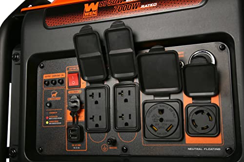 WEN DF875iX 8750-Watt RV and Transfer-Switch-Ready 120V/240V Dual Fuel Open Frame Inverter Generator