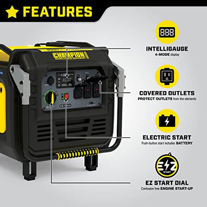 Champion Power Equipment 100719 8500-Watt Portable Inverter Generator, Electric Start and CO Shield
