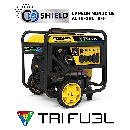 Champion Power Equipment 201161 15,000/12,000-Watt Tri-Fuel Natural Gas Portable Generator with CO Shield and Electric Start, LPG/NG Hoses