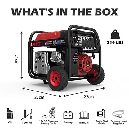 A-iPower SUA12000ED 12000 Watt Portable Generator Heavy Duty Gas & Propane
