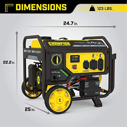 Champion Power Equipment 201052 4750/3800-Watt Dual Fuel Portable Generator with Electric Start, Wheel Kit