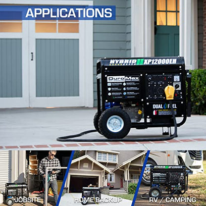 DuroMax XP12000EH Generator-12000 Watt Gas or Propane Powered Home Back Up & RV Ready
