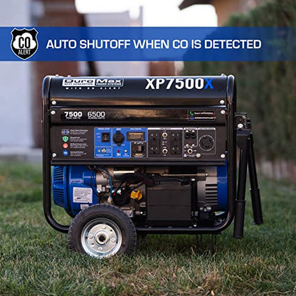 DuroMax XP7500X 7,500-Watt/6,500-Watt 274cc Electric Start Gas Powered Portable Generator w/CO Alert