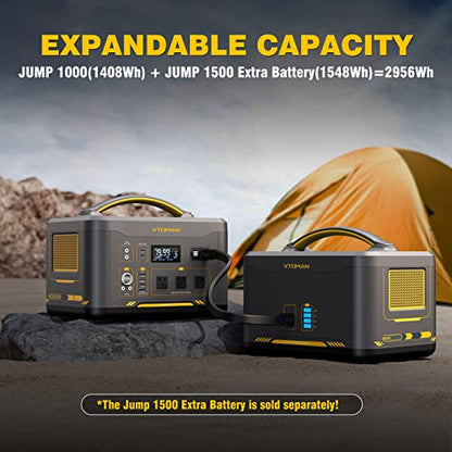 VTOMAN Jump 1000 Portable Power Station 1000W, 1408Wh LiFePO4 (LFP) Battery Powered Generator