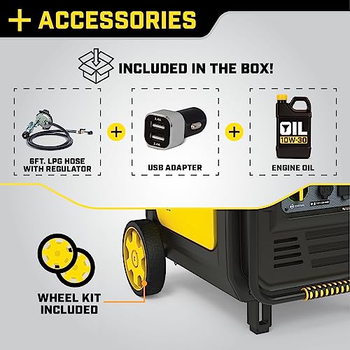 Champion Power Equipment 201175 8500-Watt Electric Start Dual Fuel Inverter Generator with Quiet Technology and CO Shield