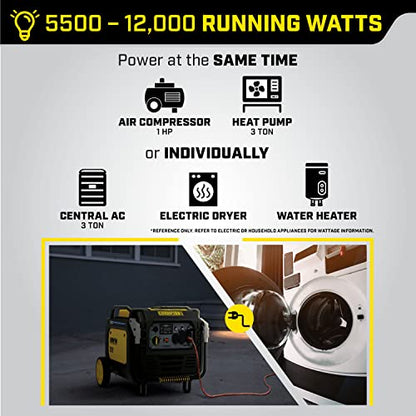 Champion Power Equipment 100719 8500-Watt Portable Inverter Generator, Electric Start and CO Shield