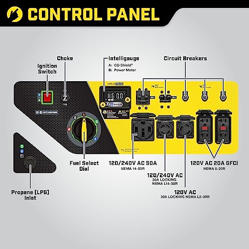 Champion Power Equipment 201161 15,000/12,000-Watt Tri-Fuel Natural Gas Portable Generator with CO Shield and Electric Start, LPG/NG Hoses