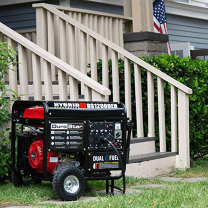DuroStar 12000-Watt Gas or Propane Dual Fuel Electric Start Portable Generator