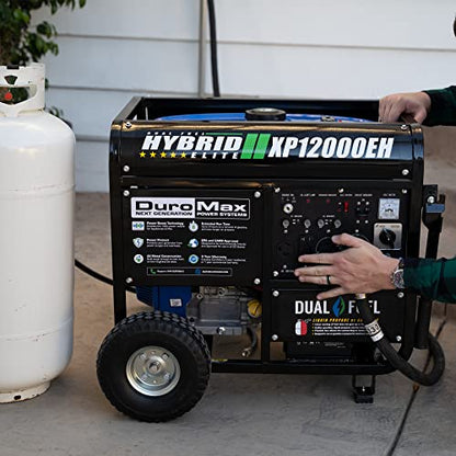 DuroMax XP12000EH Generator-12000 Watt Gas or Propane Powered Home Back Up & RV Ready