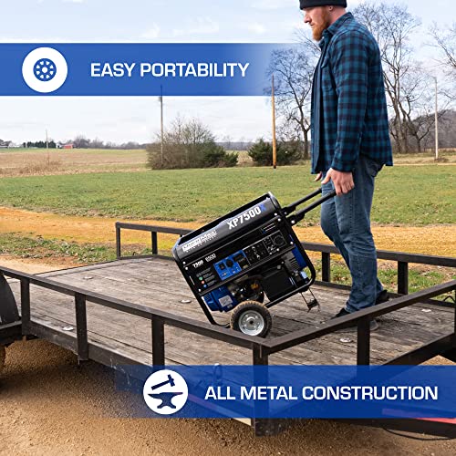 DuroMax XP7500X 7,500-Watt/6,500-Watt 274cc Electric Start Gas Powered Portable Generator w/CO Alert