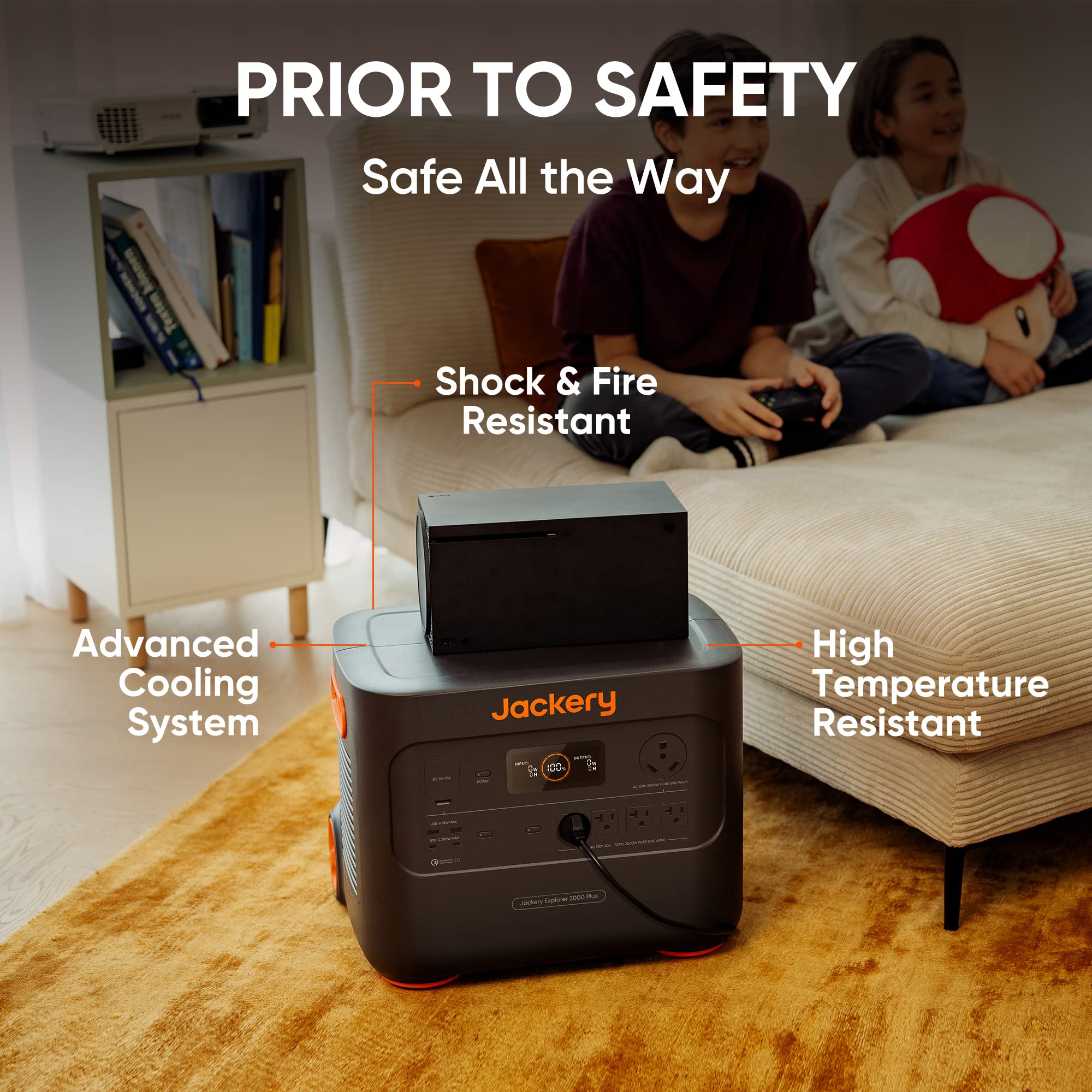 Jackery Portable Power Station Explorer 2000 Plus, Solar Generator with 2042Wh LiFePO4 Battery 3000W Output